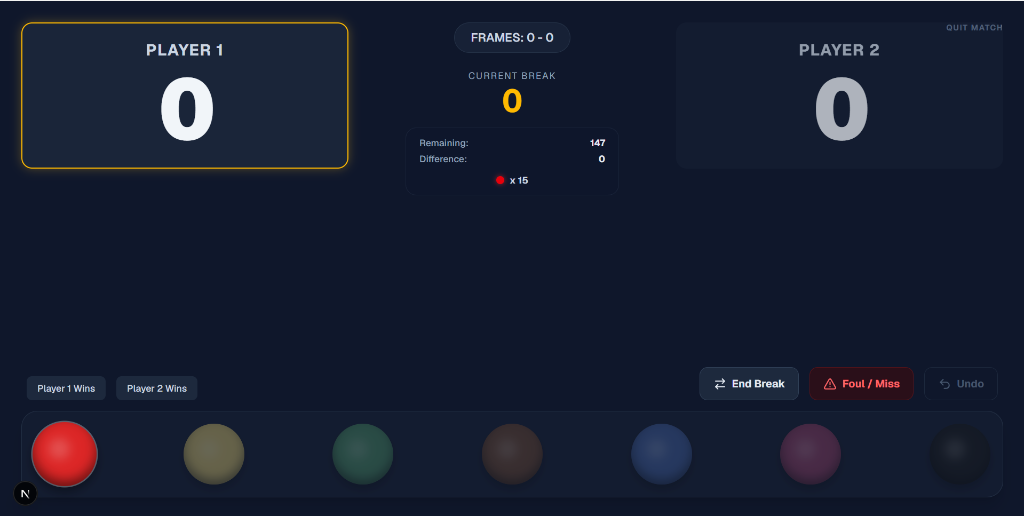 Cue Rank Tablet Scoreboard